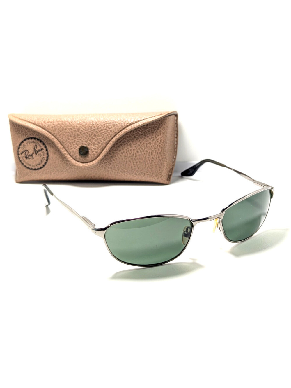 Ray-Ban W2962 Sidestreet Green UV Retro Silver Rectangle Men Fashion Sunglasses